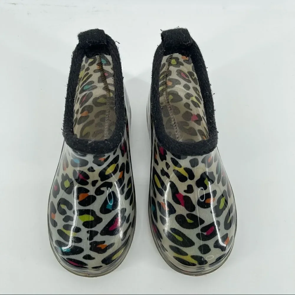 Capelli New York Kids Girl’s Multicolor Leopard Print Rubber Ankle Rain Boots 9
